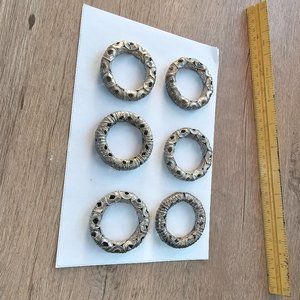 Silvertone loop napkin holders set of 6